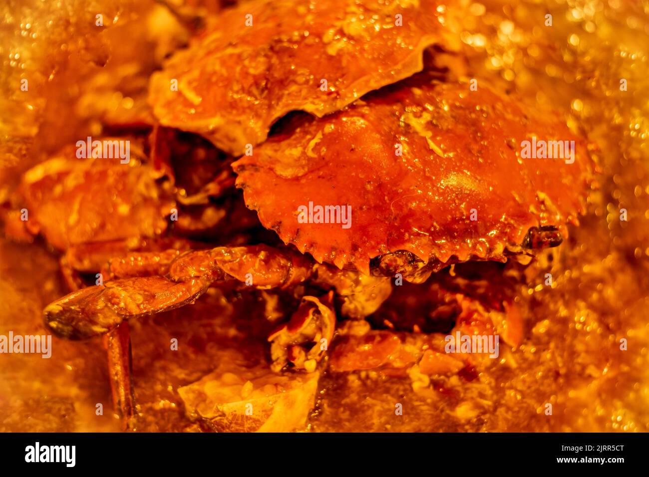 Chili crab, famous Southeast Asian seafood dish originating from Singapore in the 1960s Stock