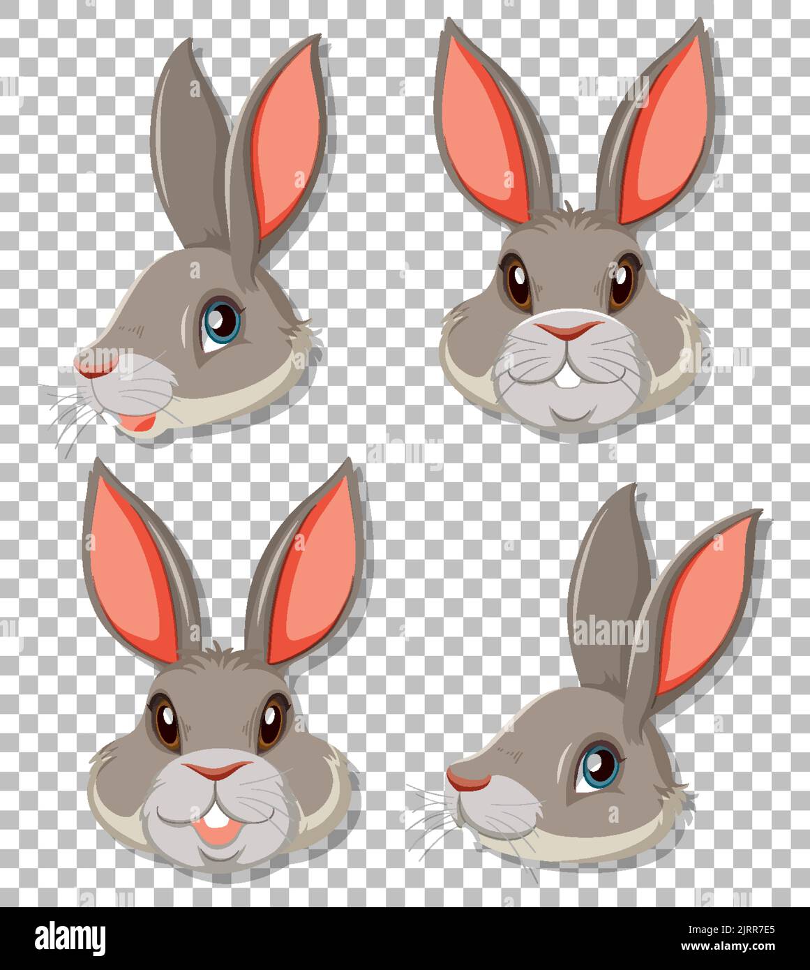 Cute rabbit on grid background illustration Stock Vector Image & Art