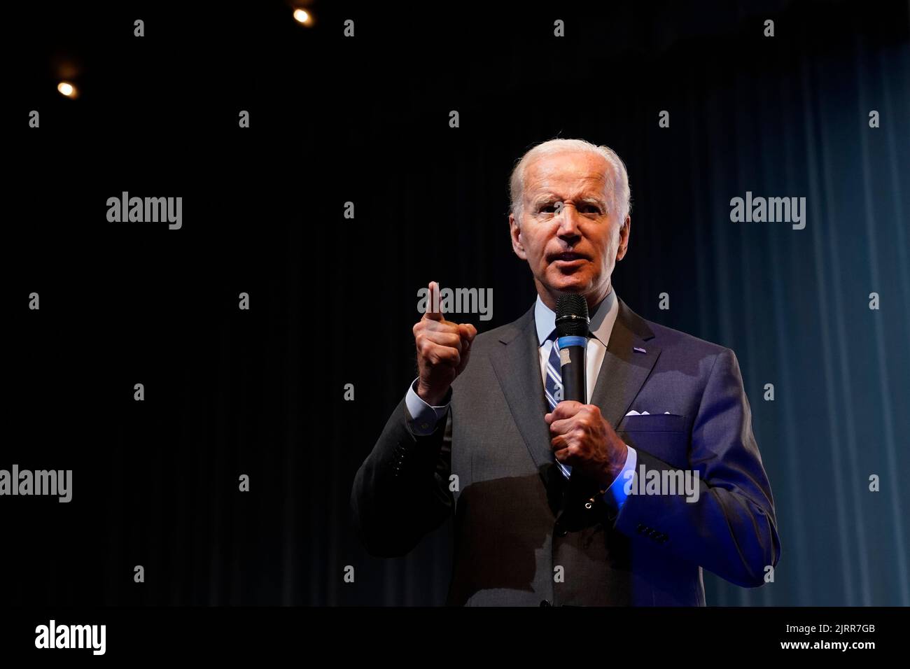 US President Joe Biden participates in a rally for the Democratic ...