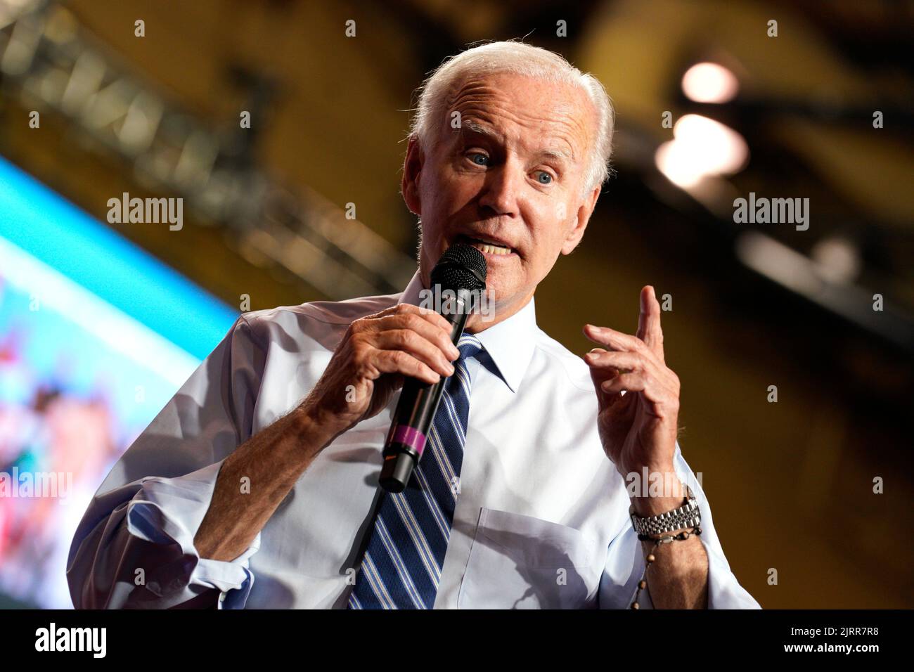 US President Joe Biden participates in a rally for the Democratic ...