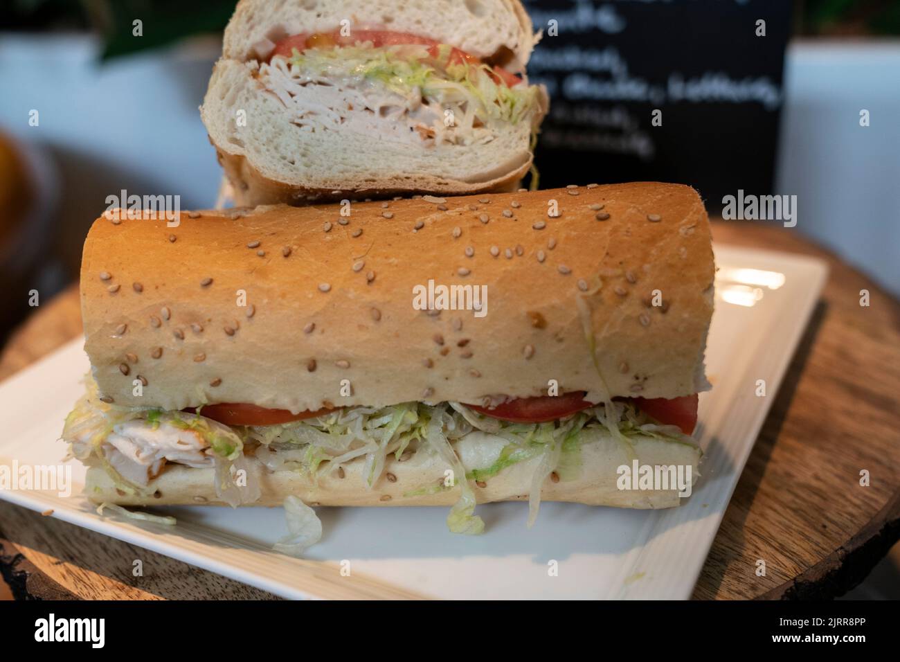 New Yokr, NY August 25, 2022 Sandwich by Stacked Sandwich Shop on