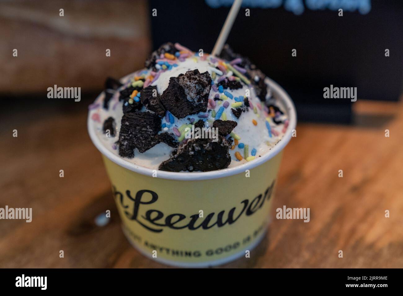 New Yokr NY August 25 2022 Ice Cream By Van Leeuwen On Display At 