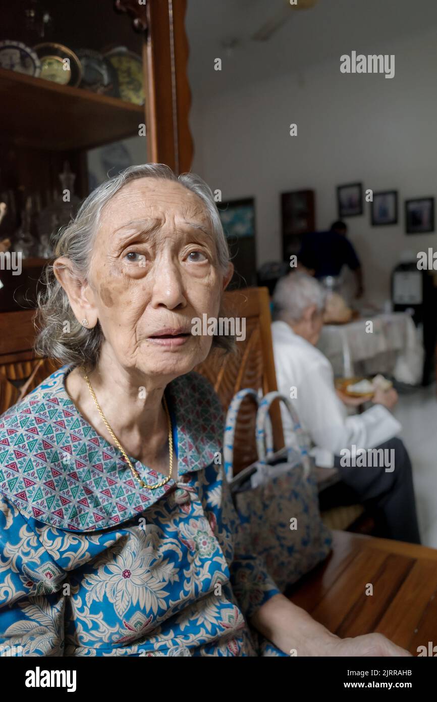 Portrait Of Healthy 85 Years Old Southeast Asian Senior Woman Stock