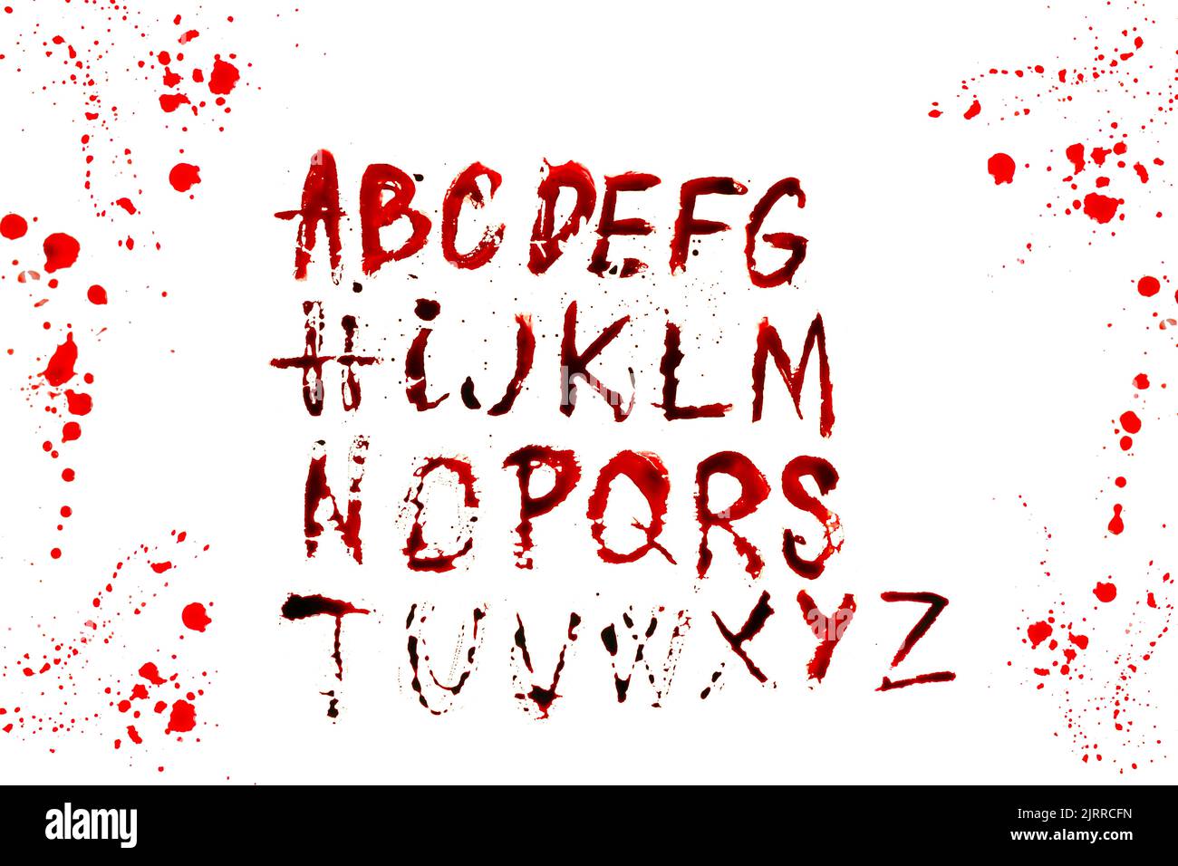 bloody Letters abs streaks and blood stains in bloody