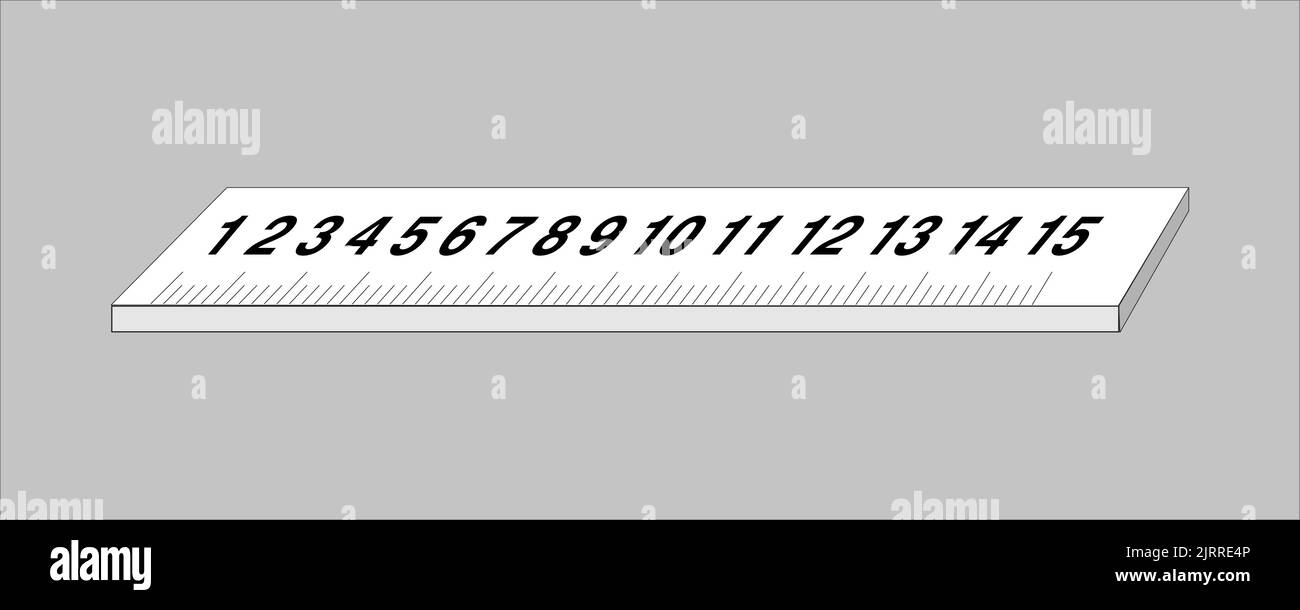 Ruler. Measuring tool and instrument for high-precision measurements for industry and business.  Vector illustration isolated on white background. Stock Vector