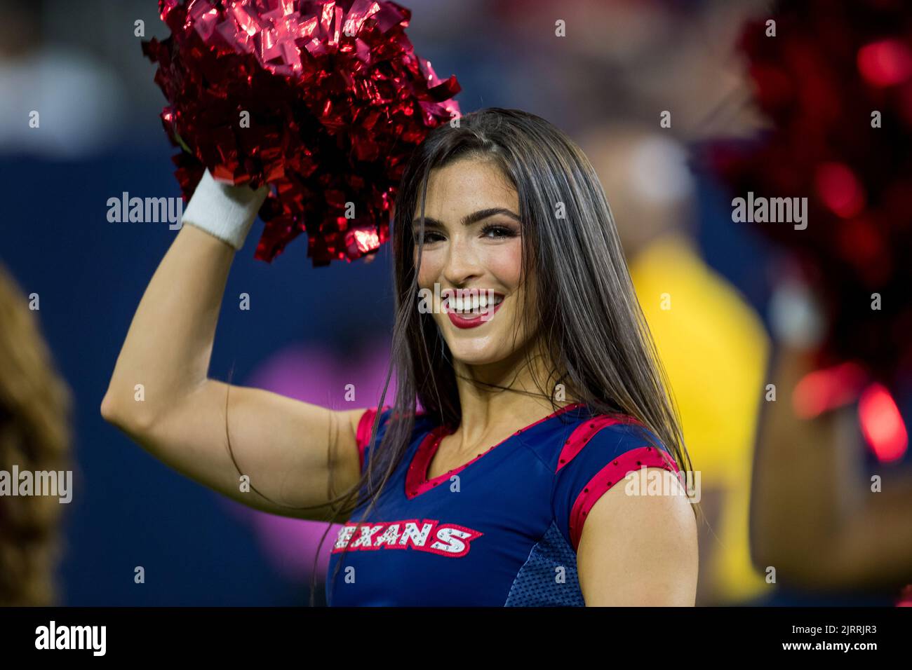 August 25, 2022: A Houston Texans Cheerleader performs during the 2nd quarter of an NFL football preseason game between the San Francisco 49ers and the Houston Texans at NRG Stadium in Houston, TX. The Texans won the game 17-0.Trask Smith/CSM Stock Photo