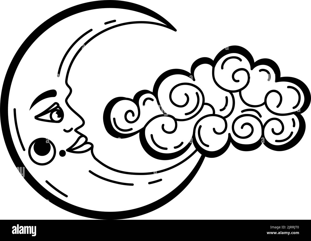 crescent moon and cloud icon Stock Vector Image & Art - Alamy