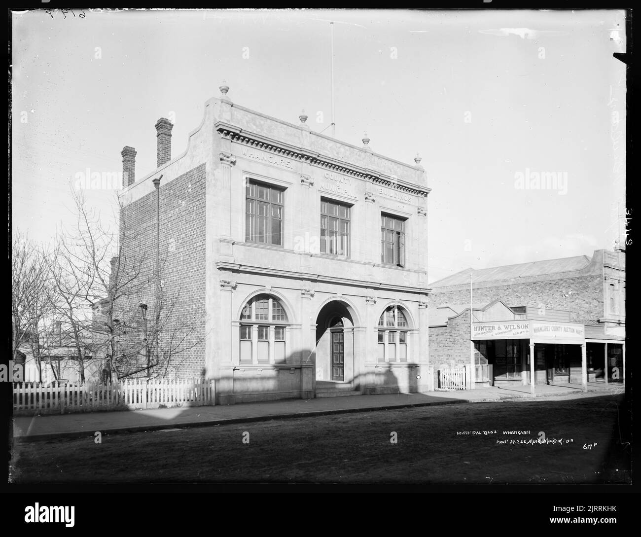 Municipal Buildings, Whangarei, circa 1905, New Zealand, by Muir