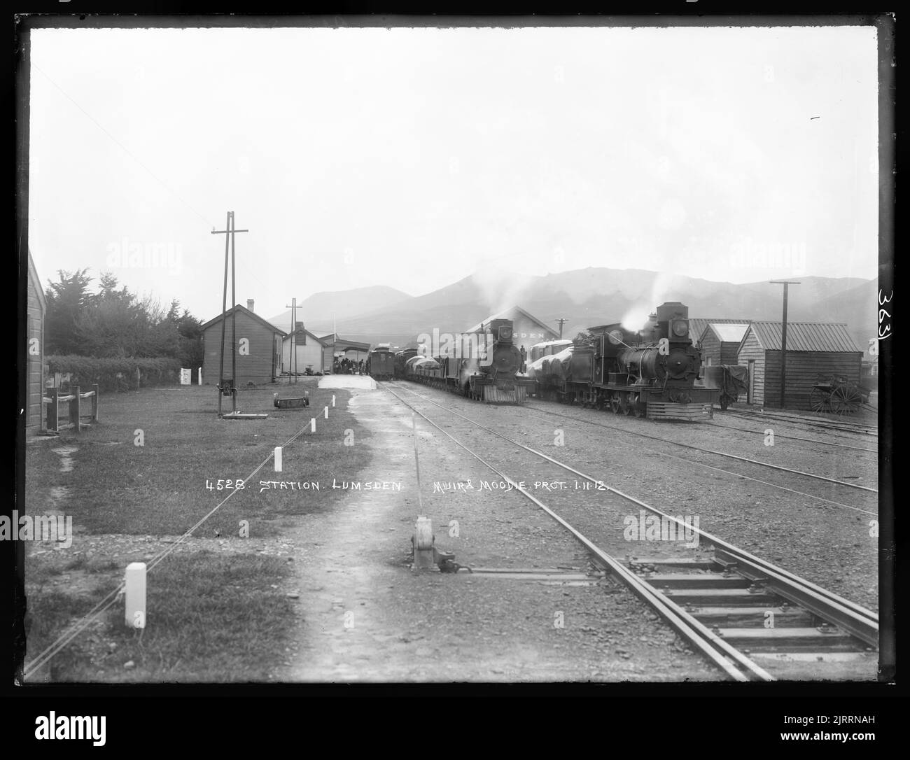 Station, Lumsden, circa 1912, Dunedin, by Muir & Moodie Stock Photo - Alamy