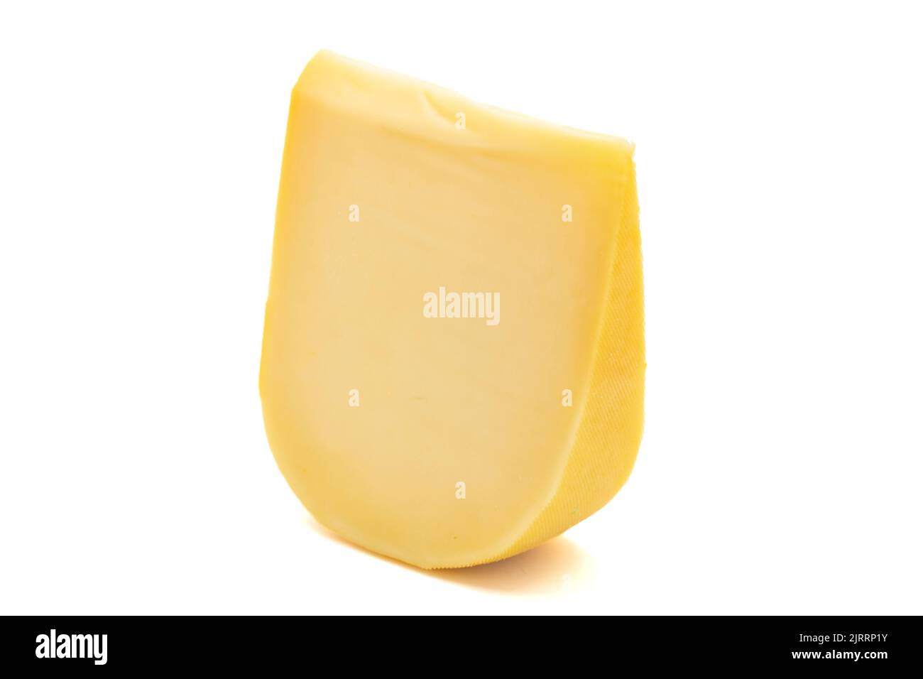 Yellow gouda cheese. Hard Dutch gouda cheese, isolated on white