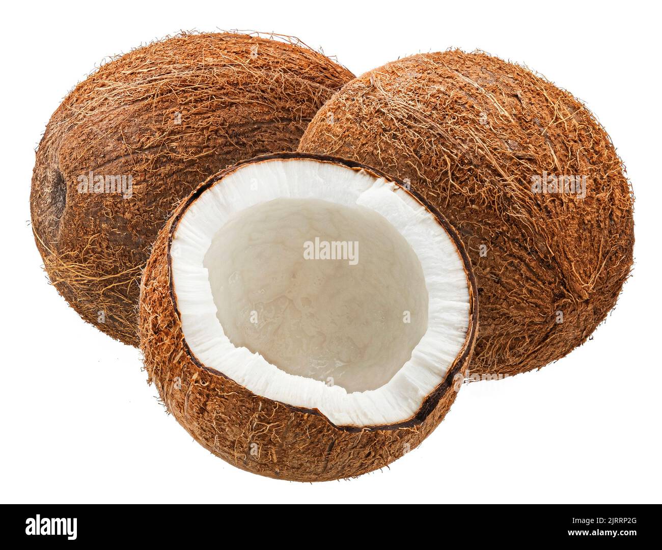 Coconut isolated on white background with clipping path Stock Photo