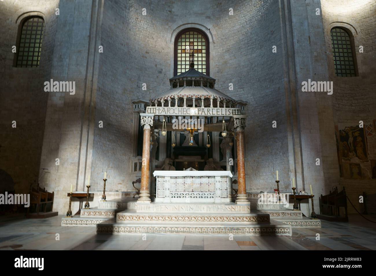 Basilica of Saint Nicolas Also Known As Basilica San Nicola di Bari at Bari Apulia, Puglia, Italy Stock Photo