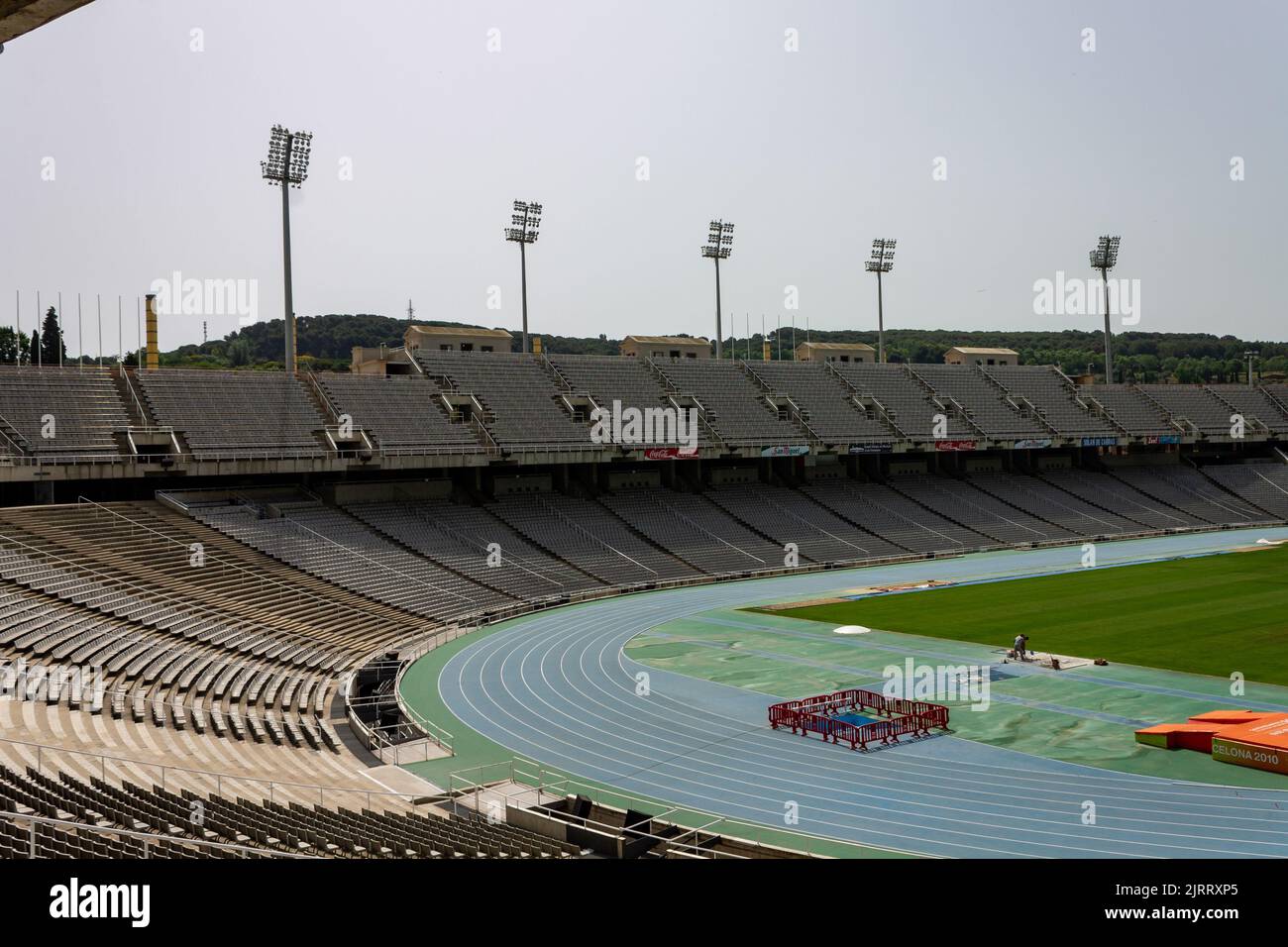 An empty Olympic Stadium in Port Vell in Barcelona, Spain Stock Photo