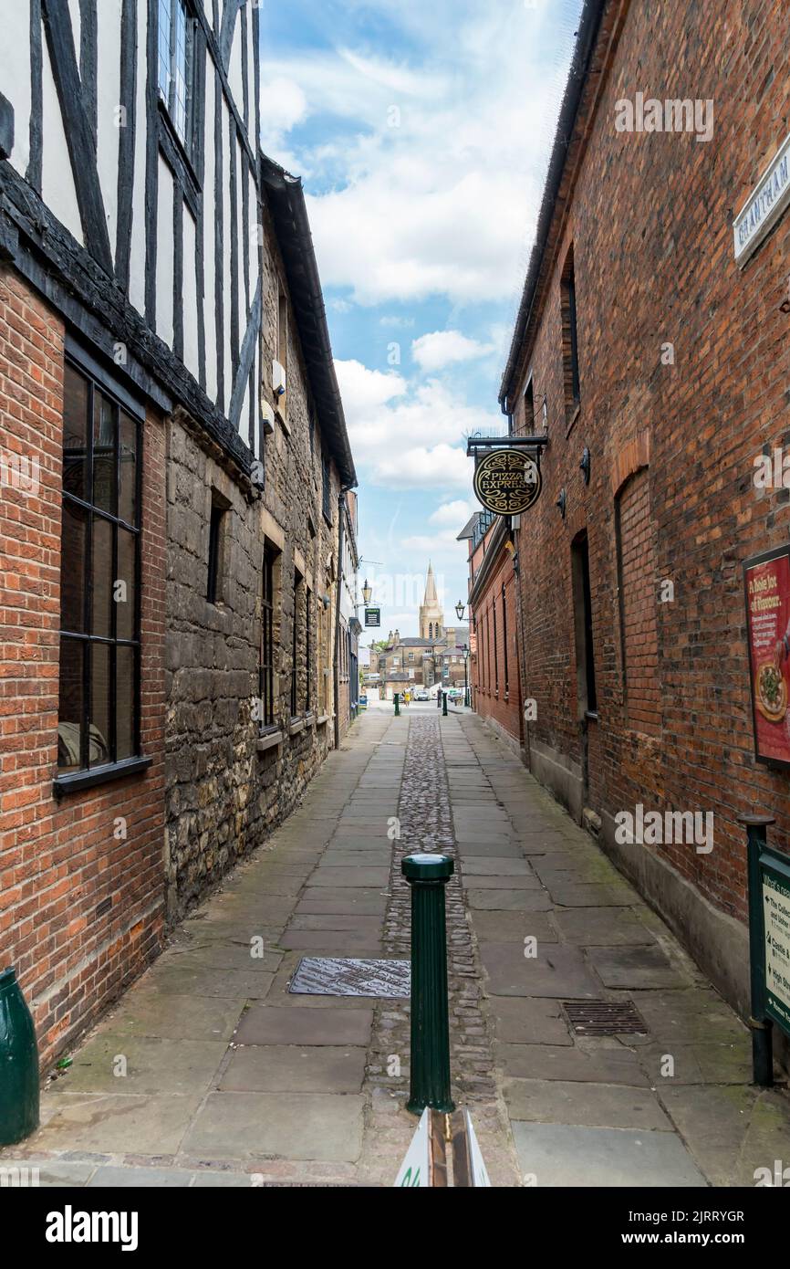 View along Grantham Street from High Street, Lincoln city 2022 Stock Photo