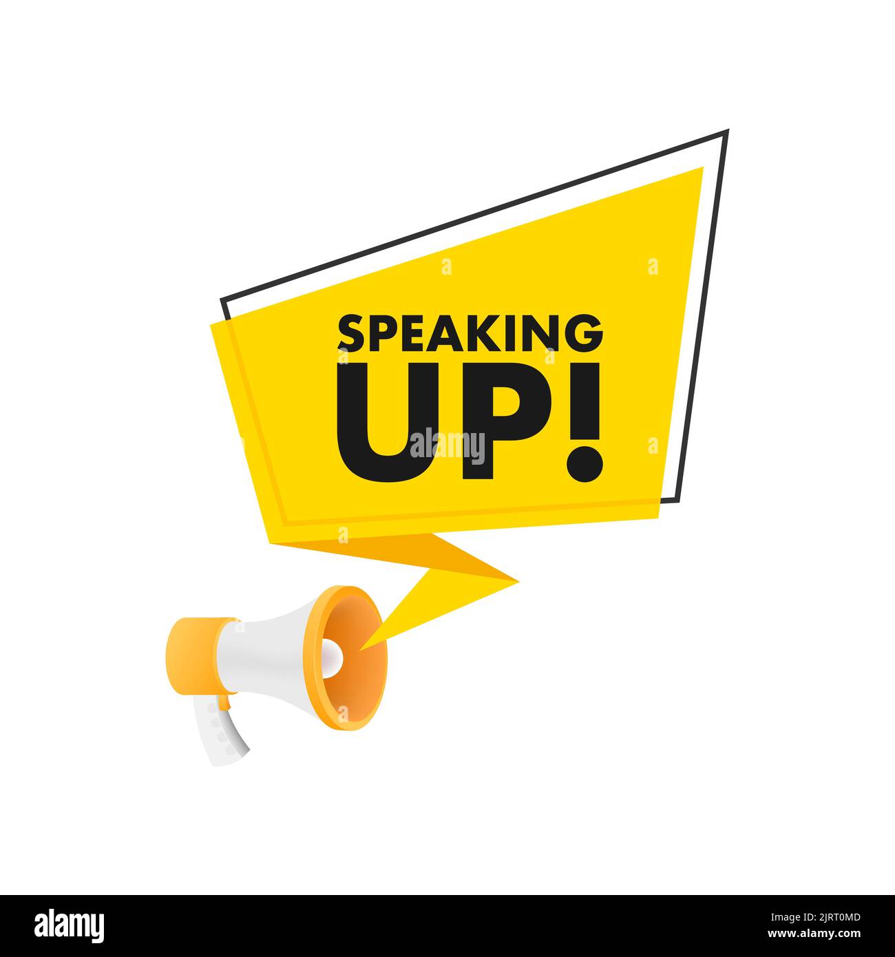 Hand Holding Megaphone with speak up. Megaphone banner.  design