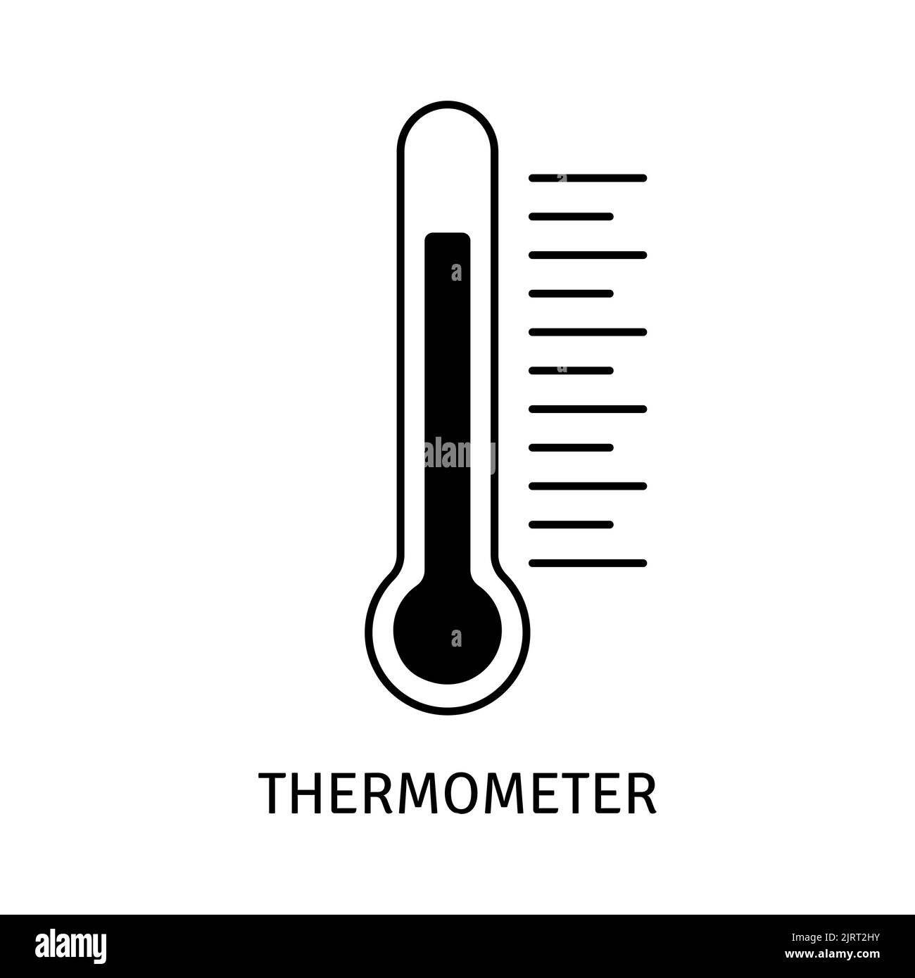 Thermometer icon marking High temperature. Flat vector illustration Stock Vector