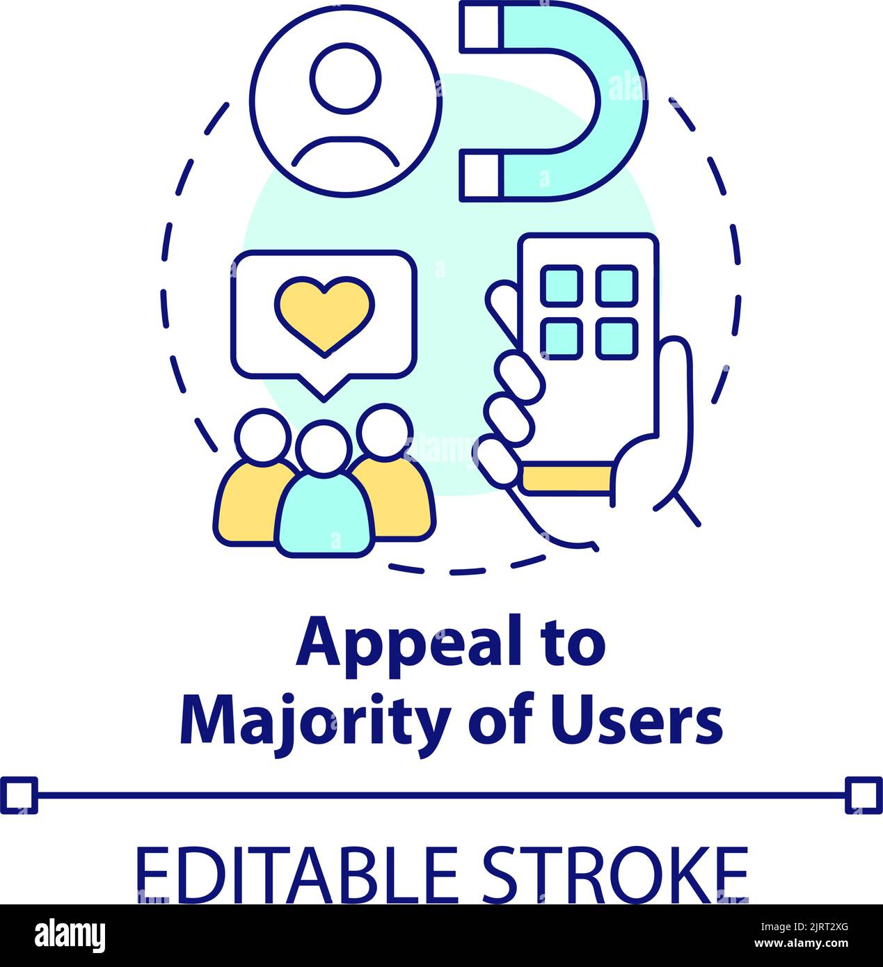 Appeal to majority of users concept icon Stock Vector