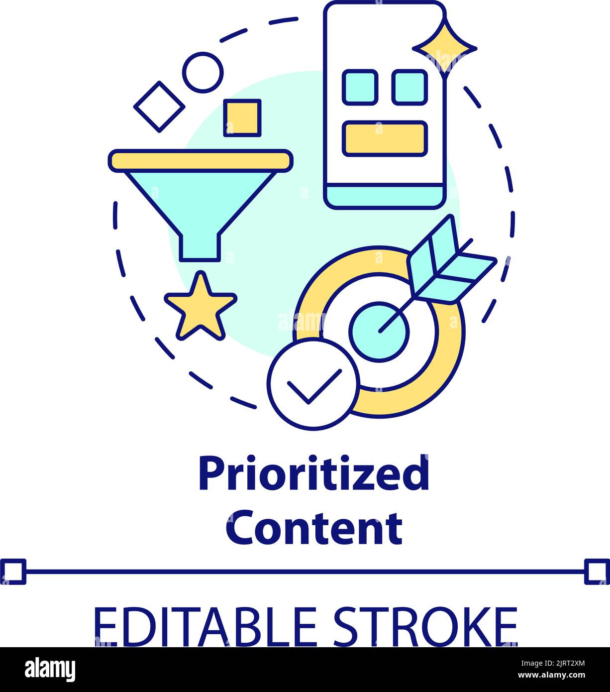 Prioritized content concept icon Stock Vector Image & Art - Alamy