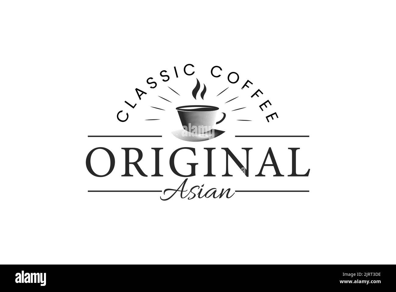 A classic coffee logo template on a white background Stock Vector Image