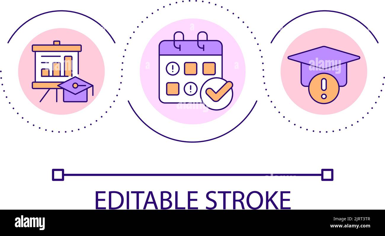 Lessons timetable loop concept icon Stock Vector