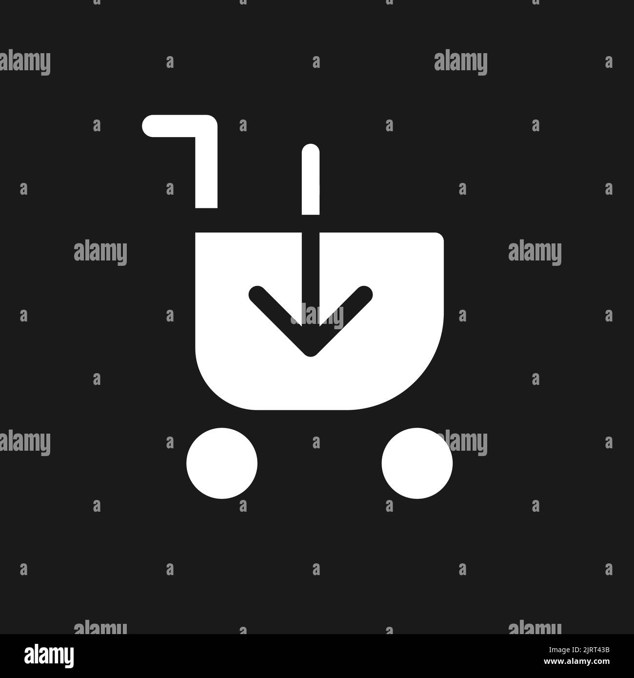 Loading shopping cart dark mode glyph ui icon Stock Vector