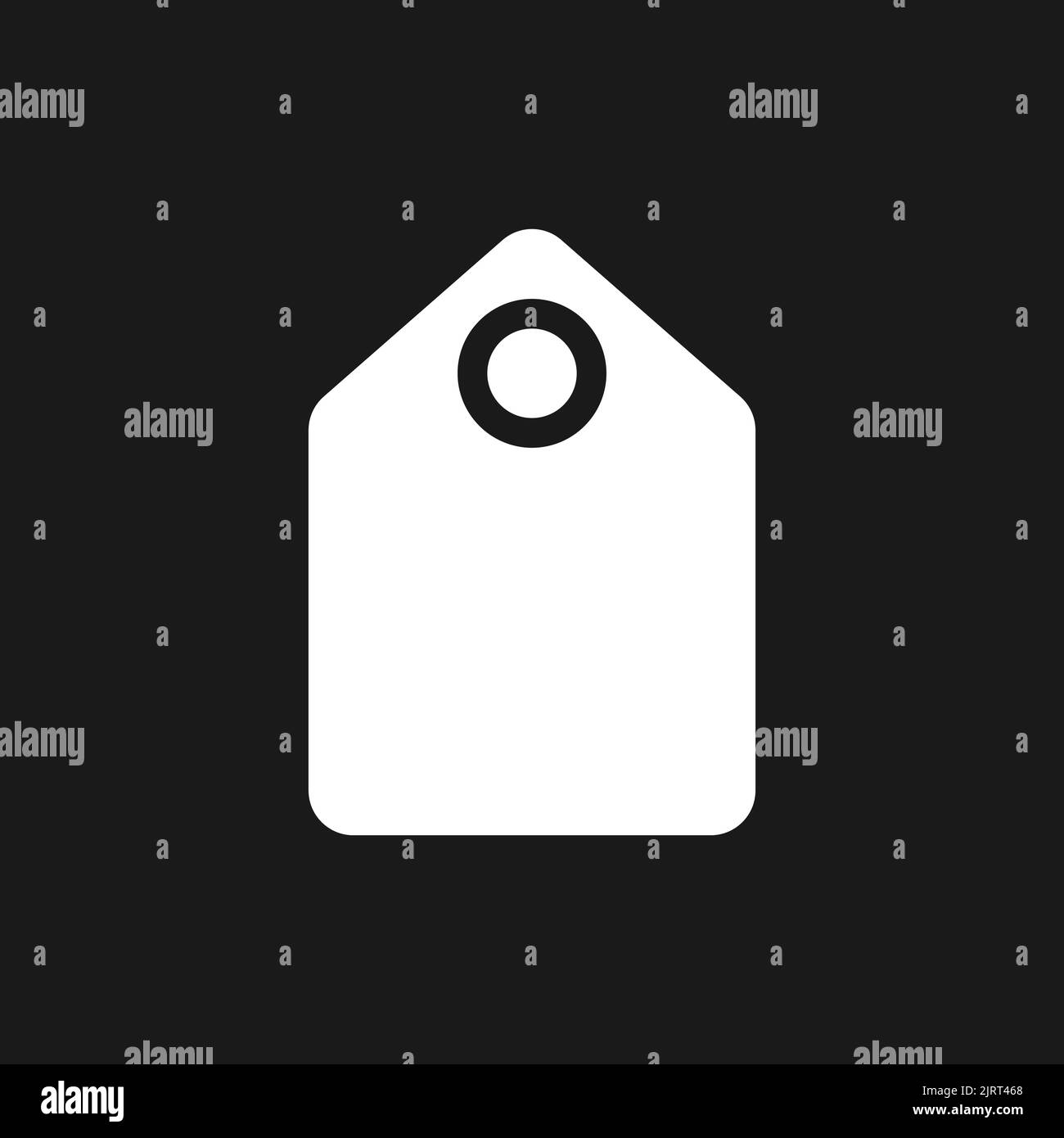 Price tag dark mode glyph ui icon Stock Vector