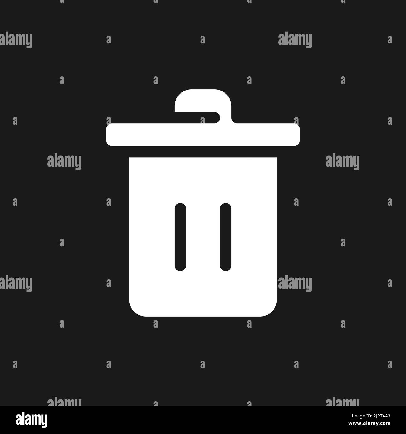 Trash can dark mode glyph ui icon Stock Vector
