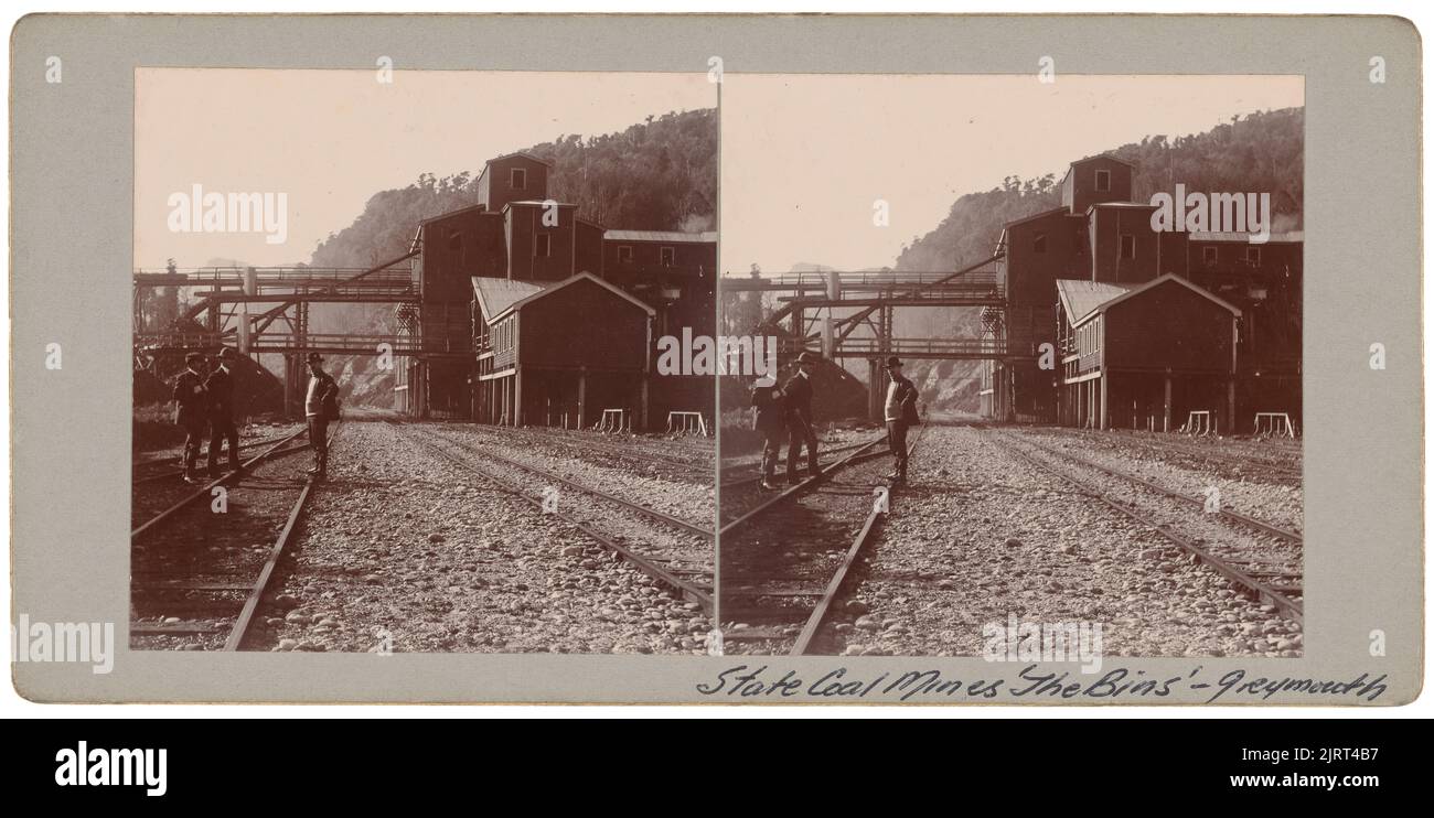 State coal mines - 'The Bins', circa 1906, Greymouth, maker unknown. Stock Photo