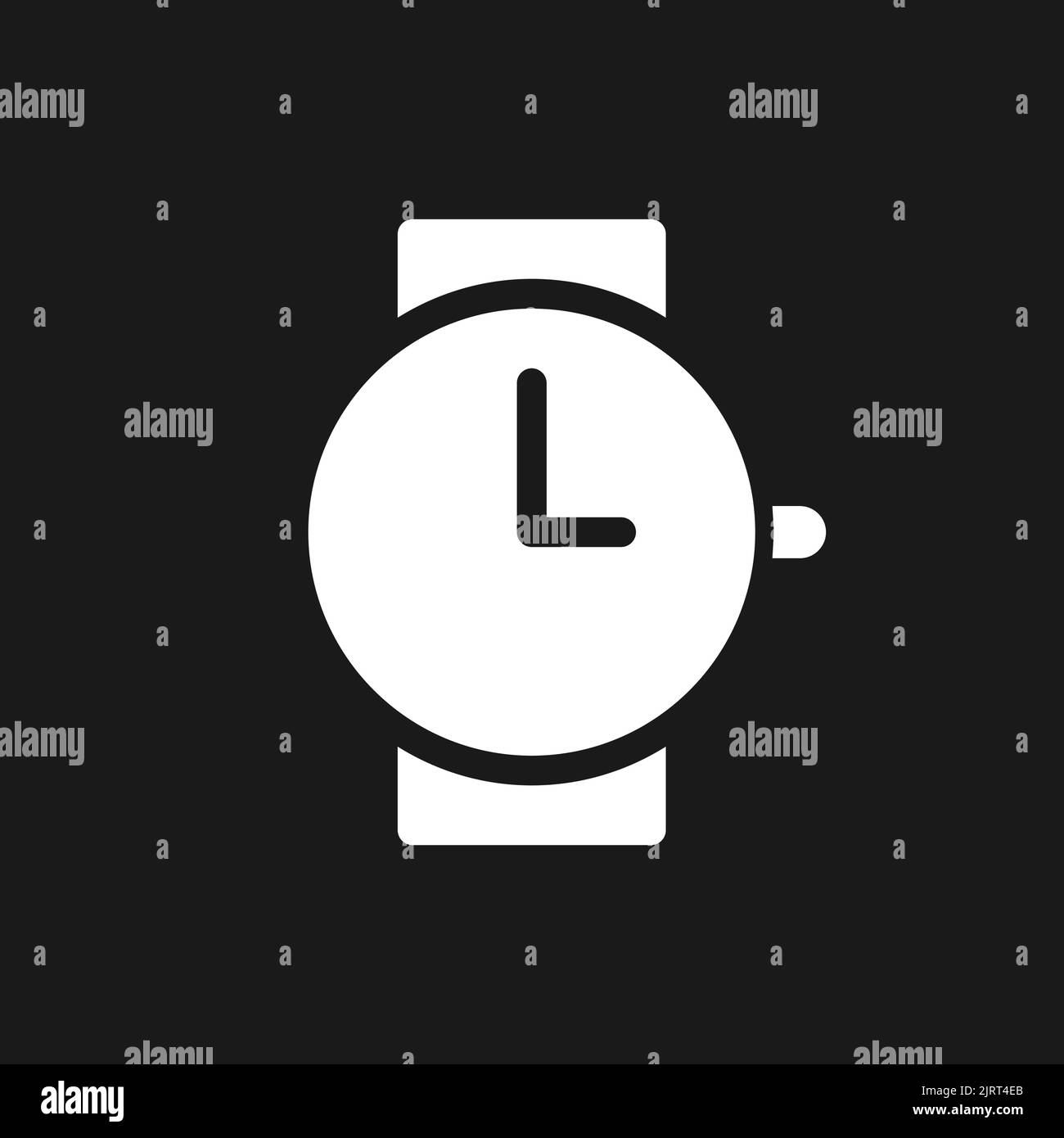 Wristwatch dark mode glyph ui icon Stock Vector