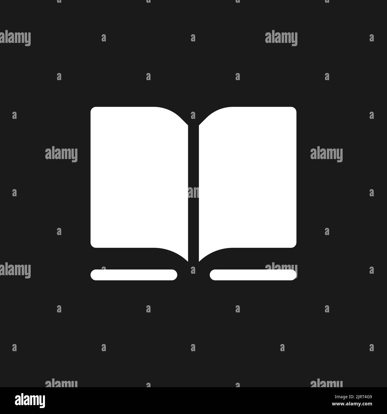 Book dark mode glyph ui icon Stock Vector