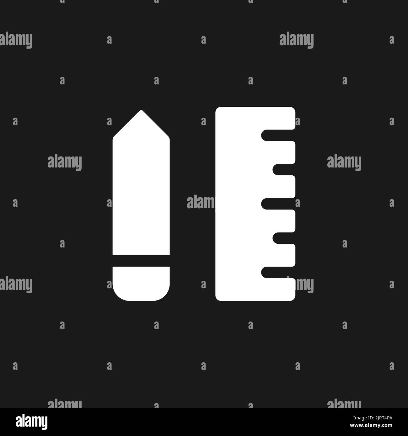 Stationery dark mode glyph ui icon Stock Vector
