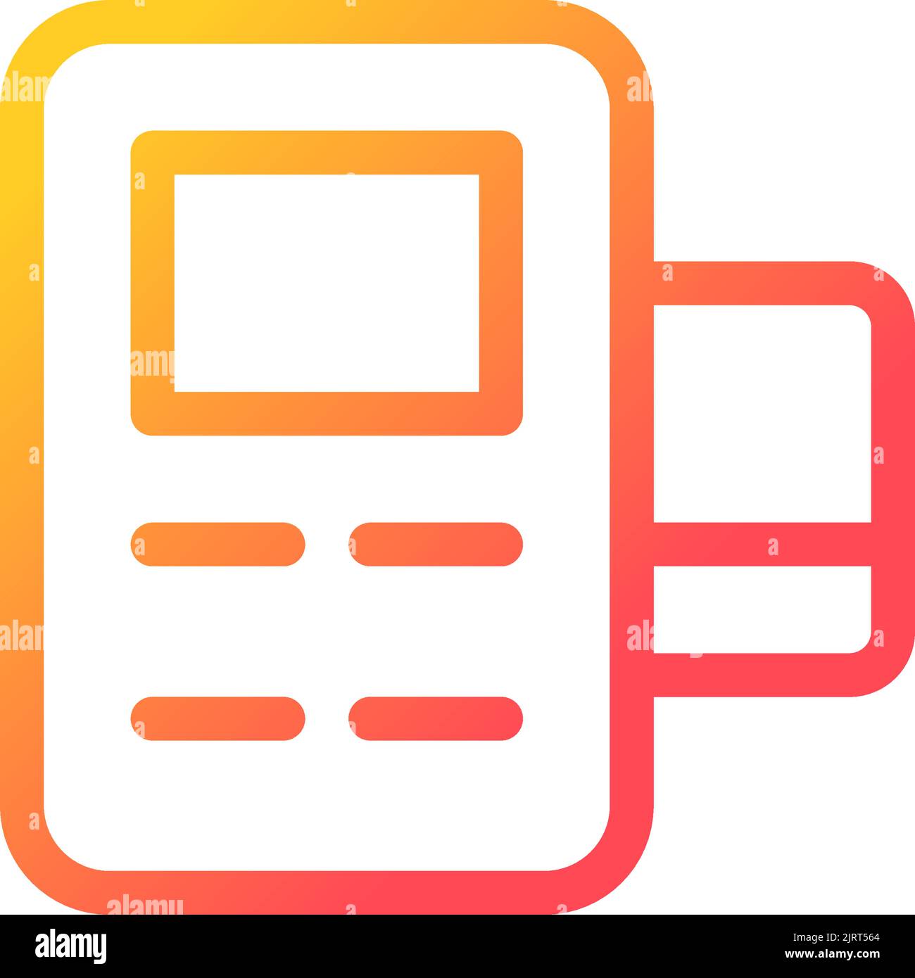 Card payment terminal pixel perfect gradient linear ui icon Stock Vector