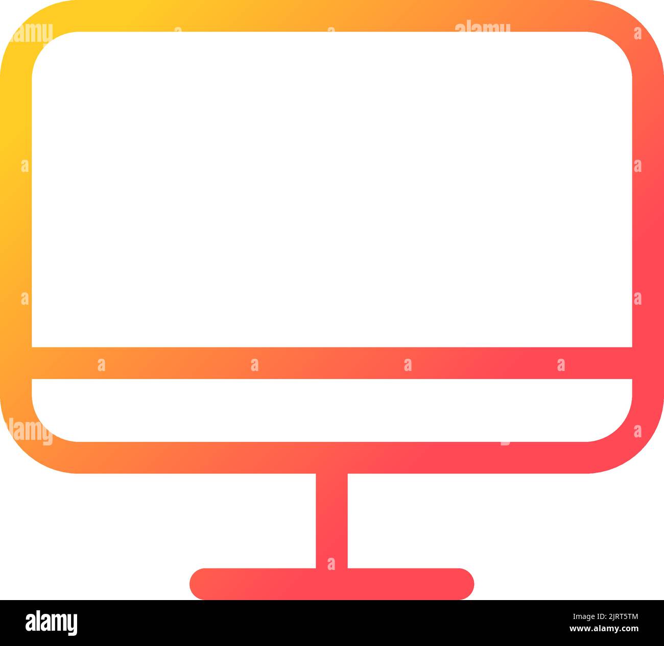 TV display pixel perfect gradient linear ui icon Stock Vector