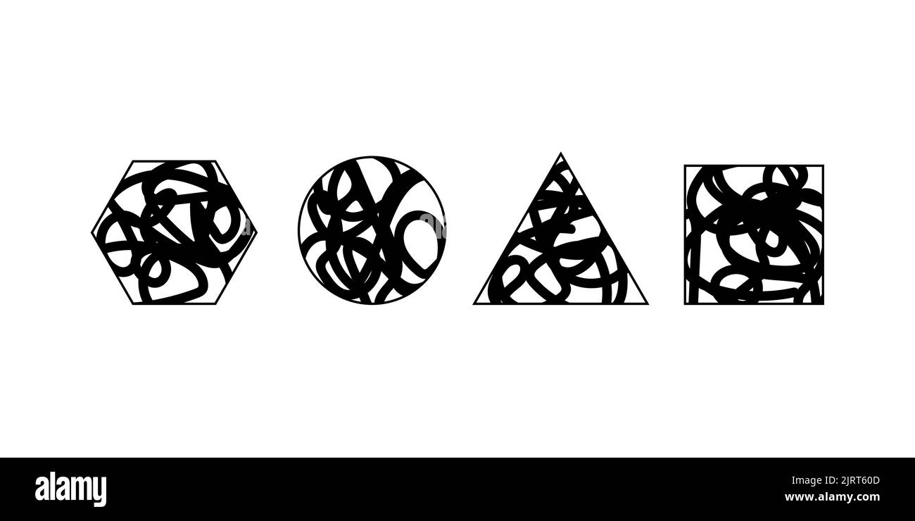 Geometric shapes with grunge texture Stock Vector