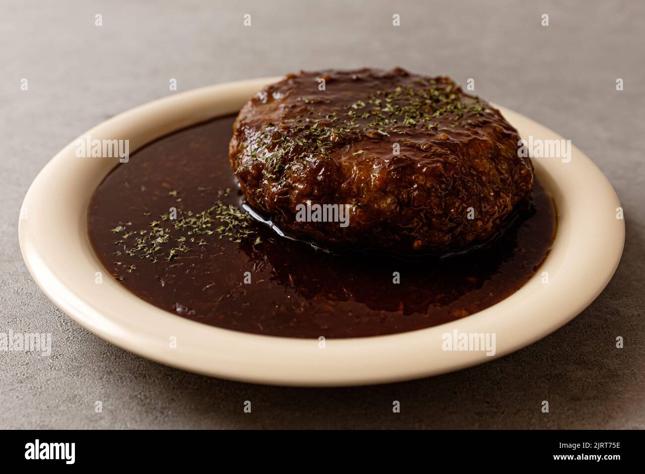 a dish made from lumps of meat. Foods with pork and beef. thick meat dishes Stock Photo