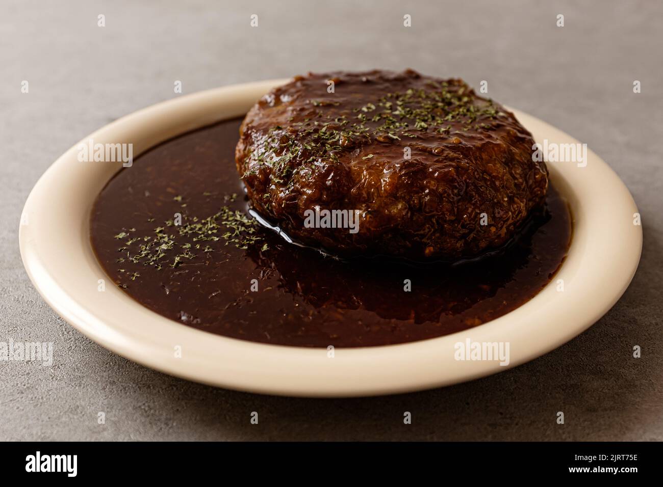 Hamburger Steak made with Pork and Beef Stock Photo Alamy