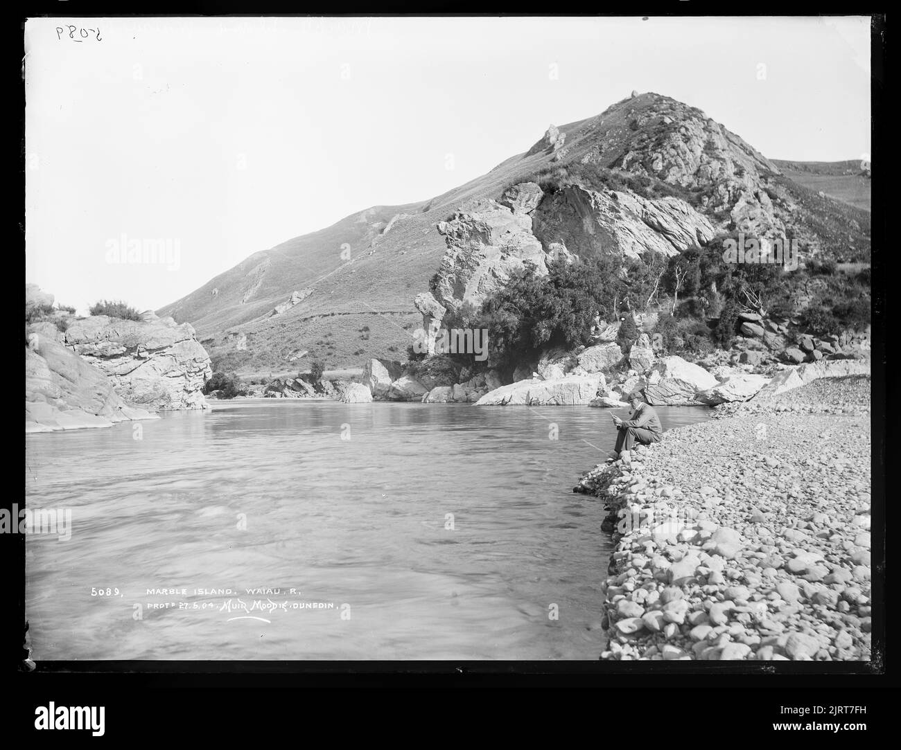 Marble Island, Waiau River, New Zealand, by Muir & Moodie Stock Photo