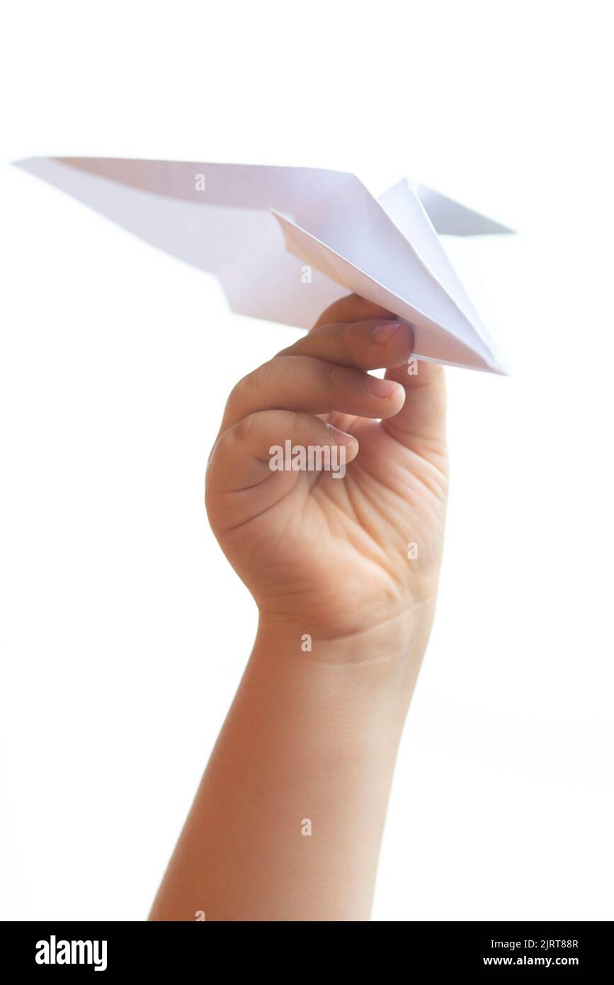Child with Paper Plane Stock Photo