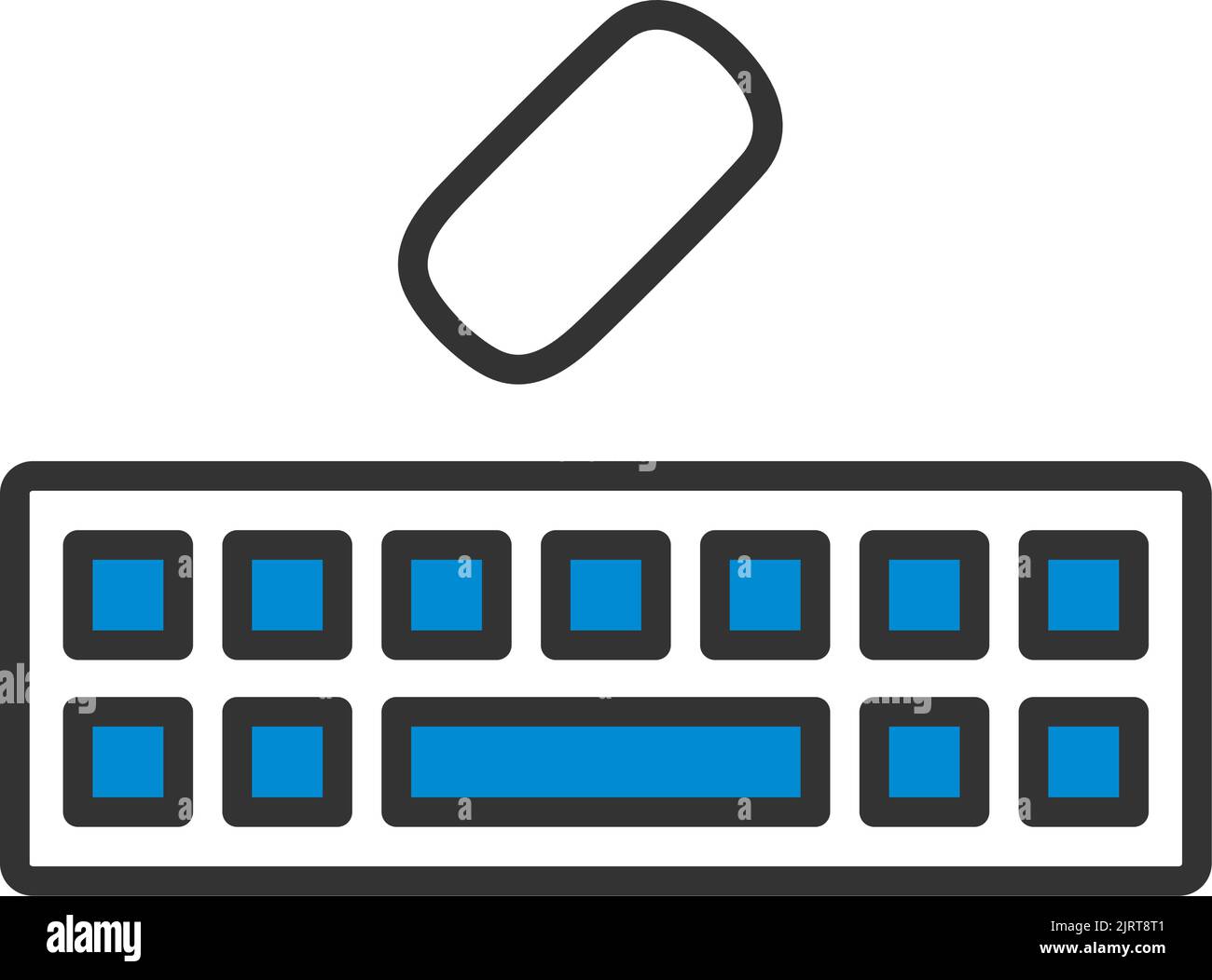 Keyboard Icon. Editable Bold Outline With Color Fill Design. Vector