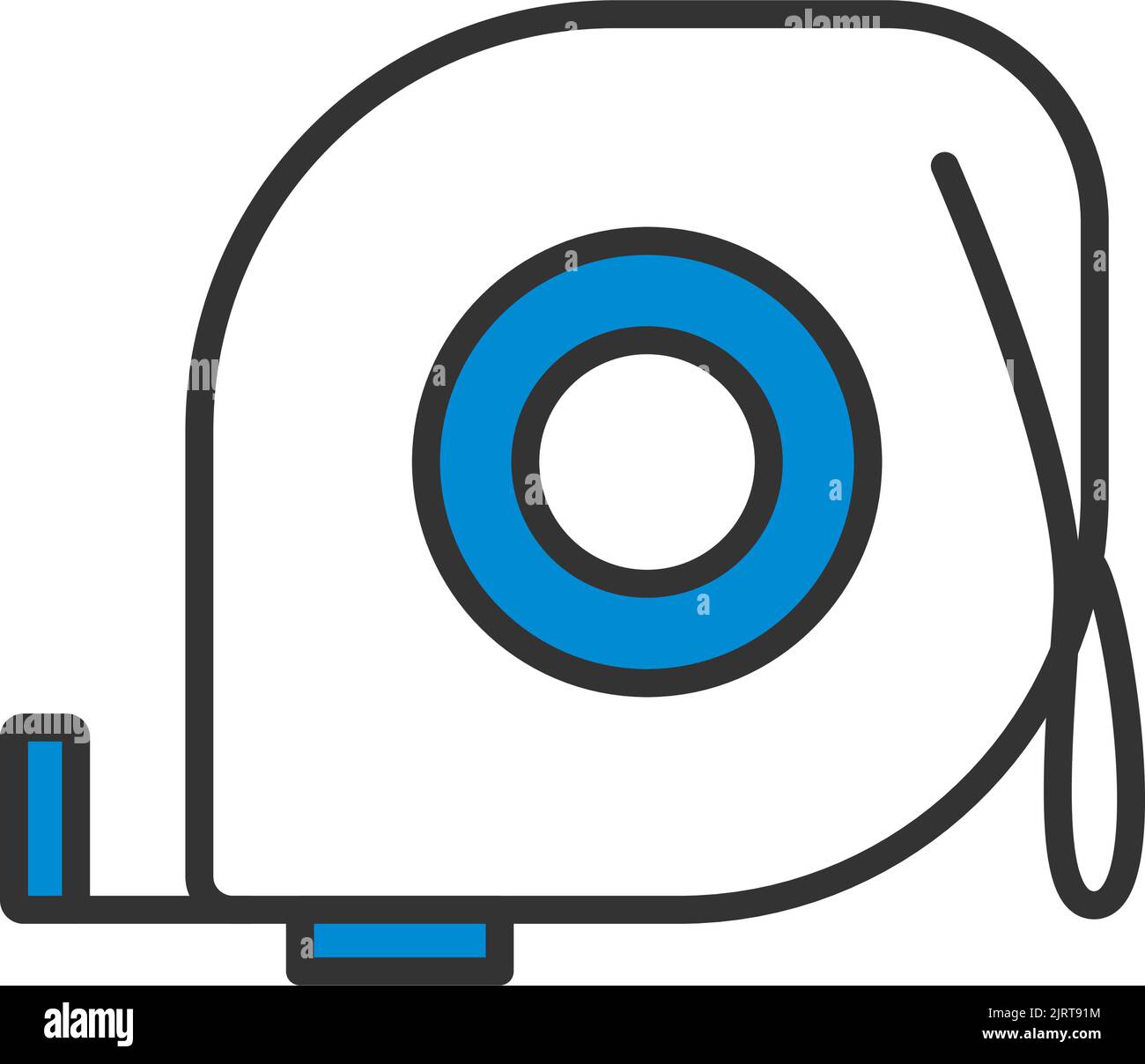 Icon Of Constriction Tape Measure. Editable Bold Outline With Color Fill Design. Vector Illustration. Stock Vector