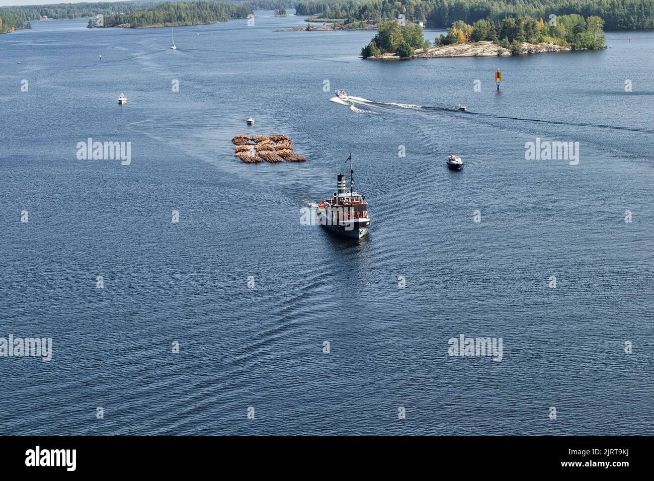 Lappeenranta, Finland – 08/19/2022:Tugboat S/S Hurma a work Stock Photo