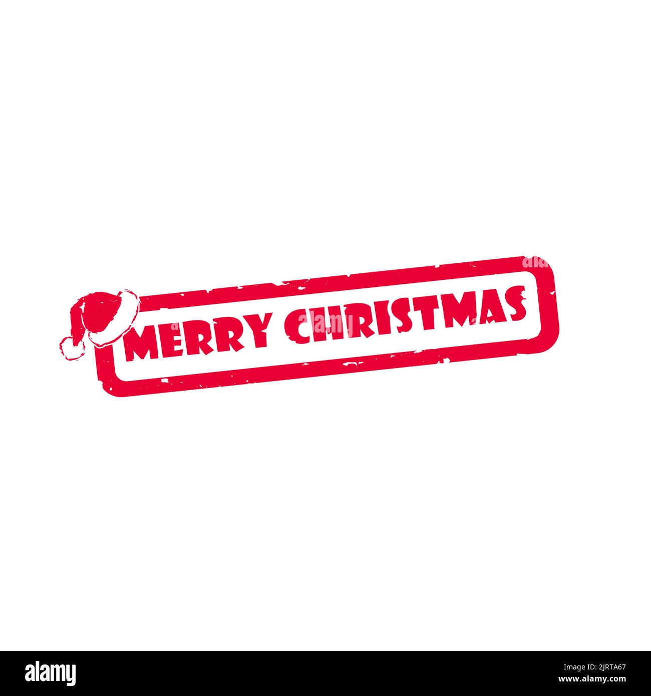 Red grunge merry Christmas vector stamp sign. Stock Vector