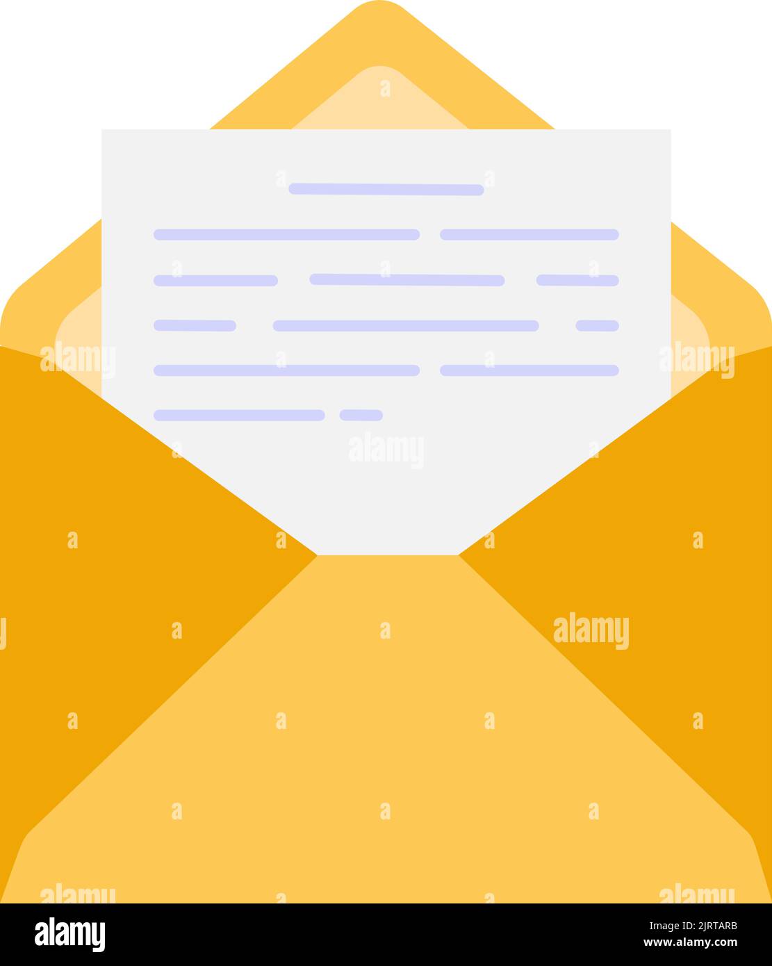 Open vector craft envelope with document. New mail letter. Sending