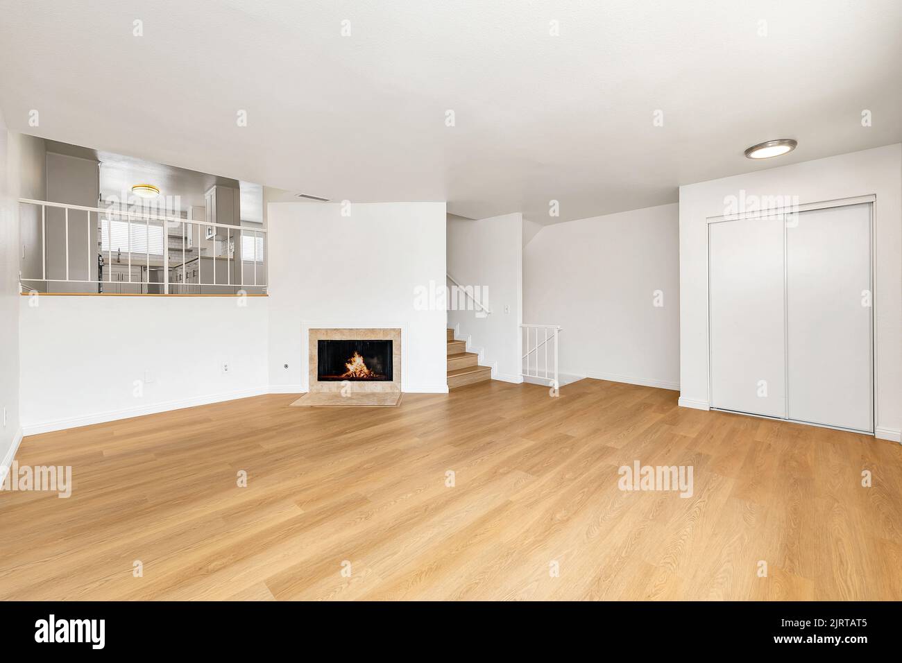 An interior of an empty room with with white walls Stock Photo Alamy