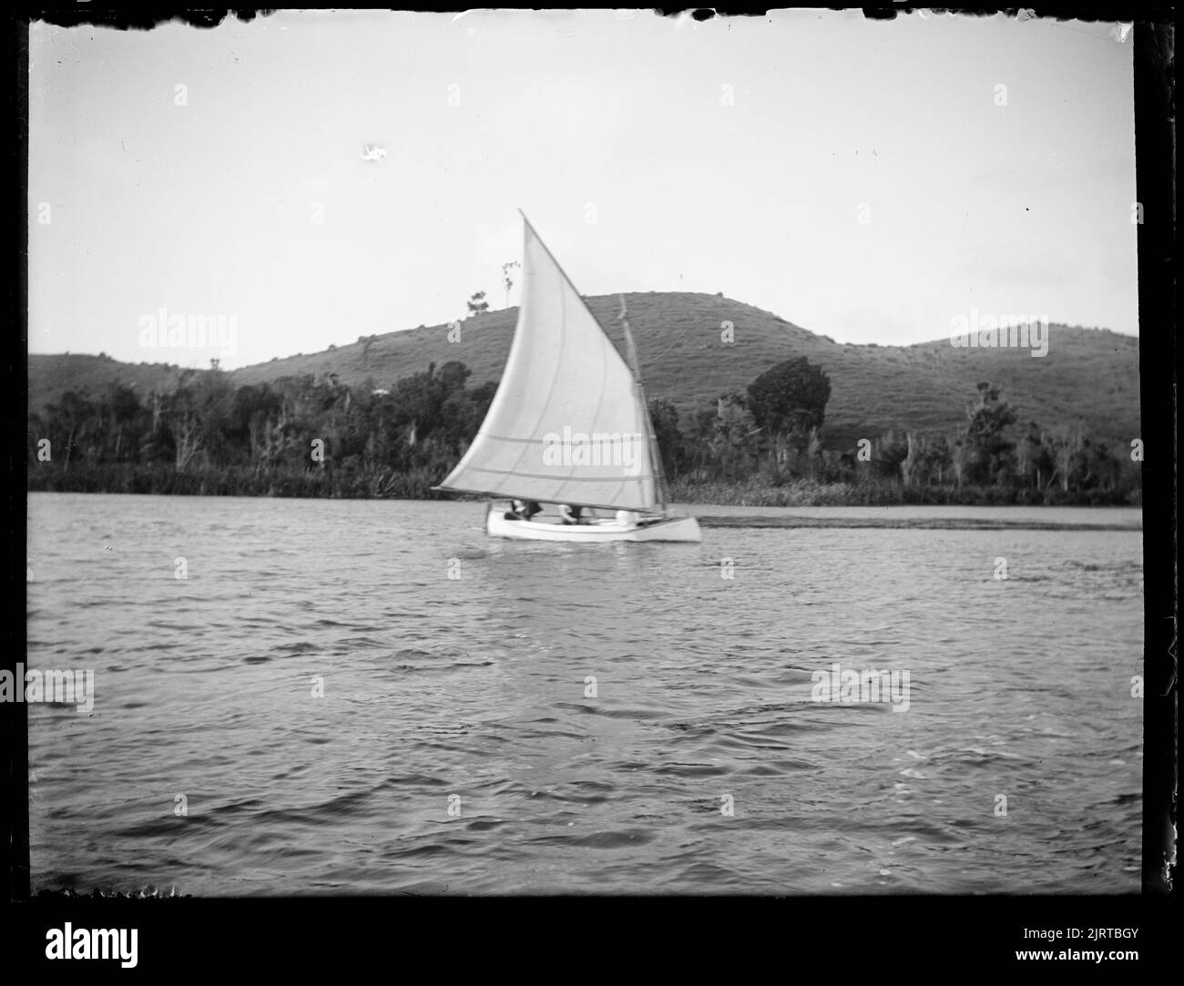 Sailing on Lake Horowhenua, 01 January 1908, Wellington, by Leslie Adkin. Gift of G. L. Adkin family estate, 1964. Stock Photo