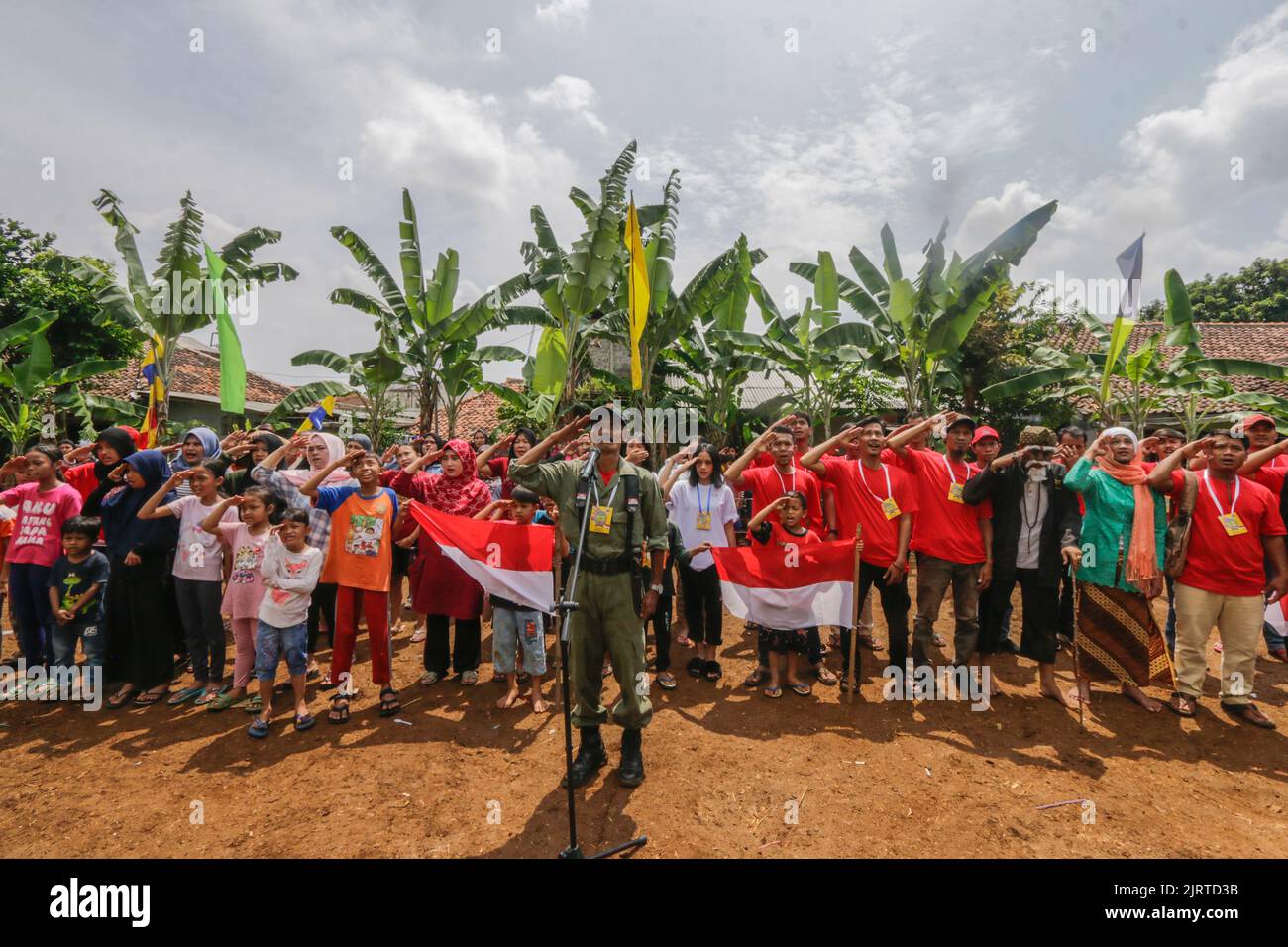 The Indonesian people celebrate the 77th Independence Day of the Republic of Indonesia in Bogor City August 17, 2022 Stock Photo