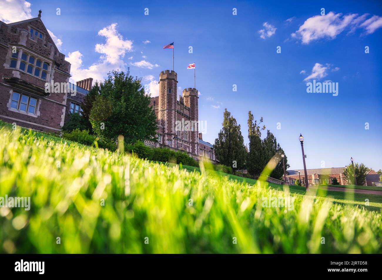 St. Louis, Missouri - 08.22.2021 - Brookings Hall on the Danforth Campus of Washington University in St. Louis. Stock Photo