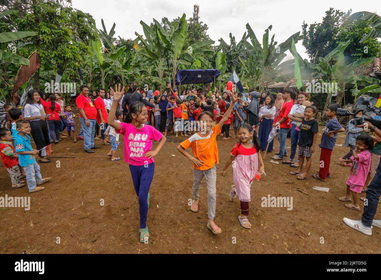 The Indonesian people celebrate the 77th Independence Day of the Republic of Indonesia in Bogor City August 17, 2022 Stock Photo
