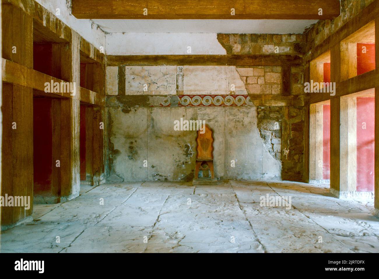 Hall of Double Axes in Knossos Palace near Heraklion in Crete, the