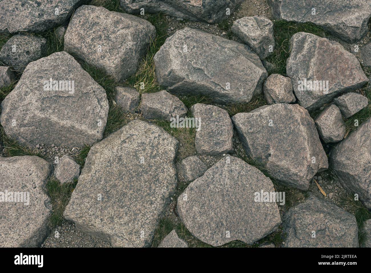 Cobblestone road in the mountains, background texture Stock Photo